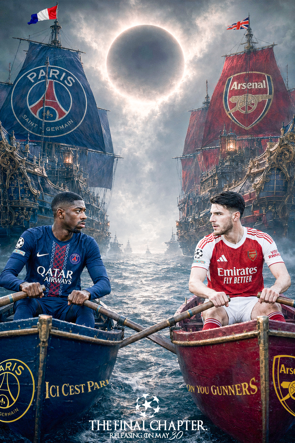 PSG vs Arsenal Champions League Graphic